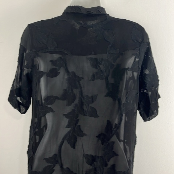 Aritzia Wilfred Sheer Vine-Patterned Black Mini Dress - Picture 7 of 7